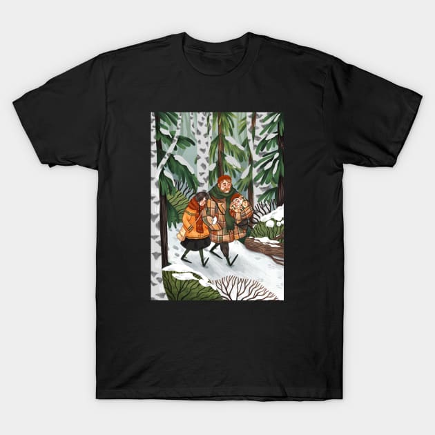 Winter Walk T-Shirt by Iz Ptica